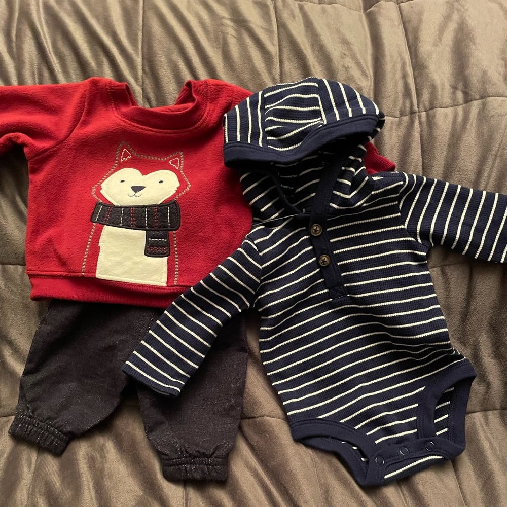 Newborn boy three piece outfit